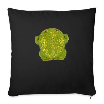 Frosch Kröte grasgrün - Sofakissenbezug 45 x 45 cm - Schwarz - Vorne