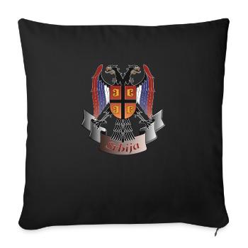 Serbia our homeland - Sofa pillowcase 17,3'' x 17,3'' (45 x 45 cm) - black - Front