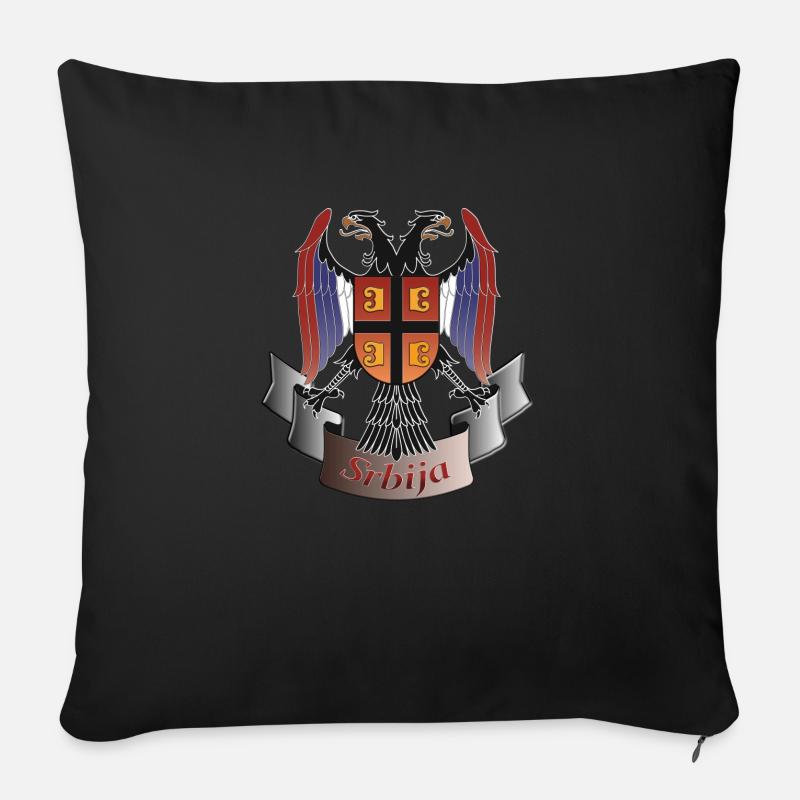 Serbie notre patrie - Housse de coussin décorative 45 x 45 cm - noir