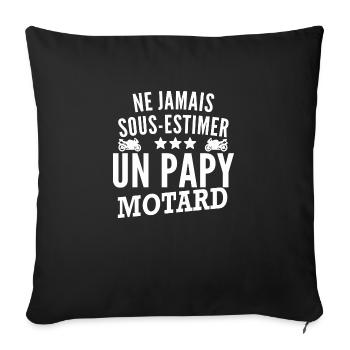 jamais sous-estimer un papy motard / papy motard - Housse de coussin décorative 45 x 45 cm - noir - Devant