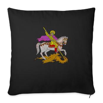 Michel archange saint ange chrétien saint snkt - Housse de coussin décorative 45 x 45 cm - noir - Devant