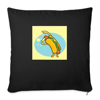 Hot dog dancing super idée cadeau - Housse de coussin décorative 45 x 45 cm - noir - Devant
