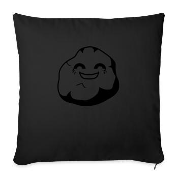 Stone with face smile laughter vector - Sofa pillowcase 17,3'' x 17,3'' (45 x 45 cm) - black - Front