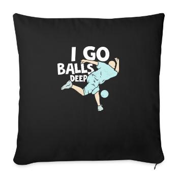I Go Balls Deep Bowler BowlingJoueur d’équipe - Housse de coussin décorative 45 x 45 cm - noir - Devant