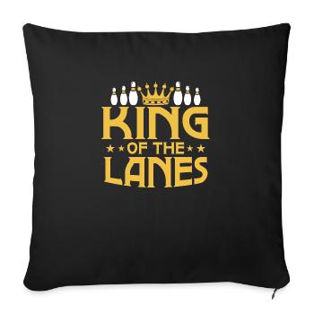 King Of The Lanes Team Player StrikeBowling - Housse de coussin décorative 45 x 45 cm - noir - Devant