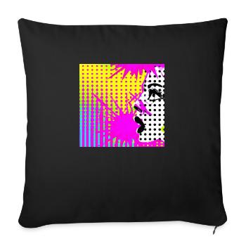 Pop art - Sofakissenbezug 45 x 45 cm - Schwarz - Vorne
