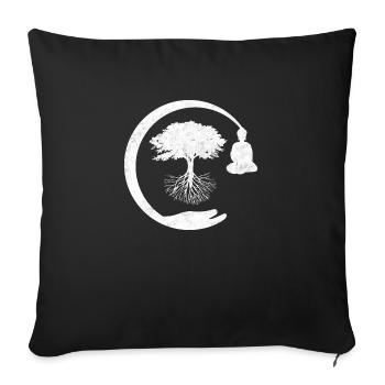 Buddha Monk Namaste Buddhism I Gift - Sofa pillowcase 17,3'' x 17,3'' (45 x 45 cm) - black - Front