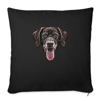 Chocolate Labrador Retriever Face - Sofa pillowcase 17,3'' x 17,3'' (45 x 45 cm) - black - Front