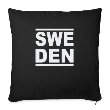 Suède Nation - Housse de coussin décorative 45 x 45 cm - noir - Devant