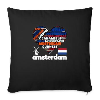 Amsterdam - Sofakissenbezug 45 x 45 cm - Schwarz - Vorne