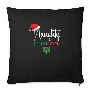 Coquin mais je peux expliquer les couples de Noël drôles - Housse de coussin décorative 45 x 45 cm - noir - Devant