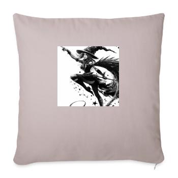 Witch drawing - Sofa pillowcase 17,3'' x 17,3'' (45 x 45 cm) - light taupe - Front
