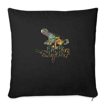 Hip hop Musique blues pop rock dance breakdance - Housse de coussin décorative 45 x 45 cm - noir - Devant
