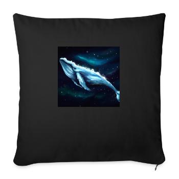 Whale floating in space - Sofa pillowcase 17,3'' x 17,3'' (45 x 45 cm) - black - Front