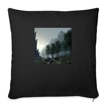 Beautiful landscape in the fog - Sofa pillowcase 17,3'' x 17,3'' (45 x 45 cm) - black - Front