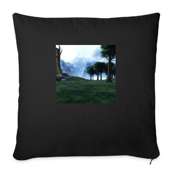 Beautiful mountain landscape in the fog - Sofa pillowcase 17,3'' x 17,3'' (45 x 45 cm) - black - Front