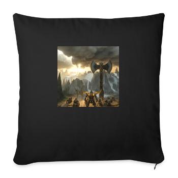 Peinture viking - Housse de coussin décorative 45 x 45 cm - noir - Devant