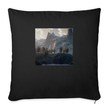 Beautiful mountain landscape in the fog - Sofa pillowcase 17,3'' x 17,3'' (45 x 45 cm) - black - Front