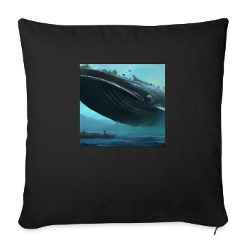 Whale floating in the sky - Sofa pillowcase 17,3'' x 17,3'' (45 x 45 cm) - black - Front