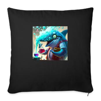 Mad dolphin scientist experimenting - Sofa pillowcase 17,3'' x 17,3'' (45 x 45 cm) - black - Front