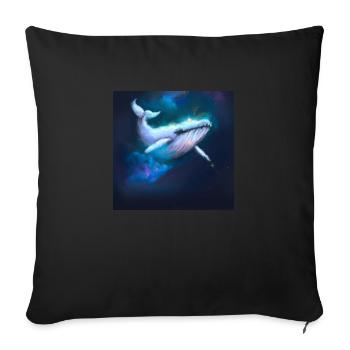 Whale floating in space - Sofa pillowcase 17,3'' x 17,3'' (45 x 45 cm) - black - Front