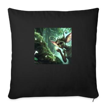 Fairy in the magical forest - Sofa pillowcase 17,3'' x 17,3'' (45 x 45 cm) - black - Front