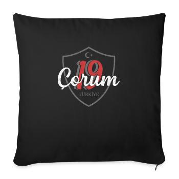 Çorum - Sofa pillowcase 17,3'' x 17,3'' (45 x 45 cm) - black - Front