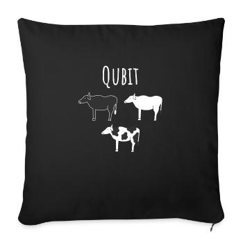 Quantencomputing mit Kühen Lustig Geschenk Kuhbit - Sofakissenbezug 45 x 45 cm - Schwarz - Vorne