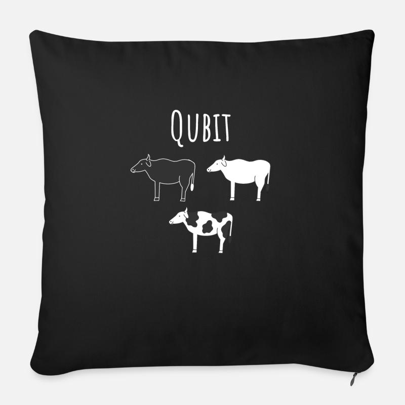 Quantencomputing mit Kühen Lustig Geschenk Kuhbit - Sofakissenbezug 45 x 45 cm - Schwarz