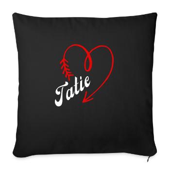 tatie cœur - Housse de coussin décorative 45 x 45 cm - noir - Devant