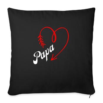 papa cœur - Housse de coussin décorative 45 x 45 cm - noir - Devant