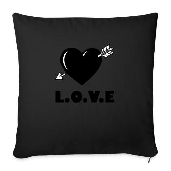 L.O.V.E 1 - Sofakissenbezug 45 x 45 cm - Schwarz - Vorne