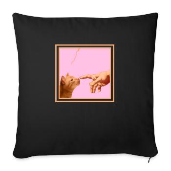 Chat - Housse de coussin décorative 45 x 45 cm - noir - Devant