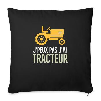 Tracteur - Housse de coussin décorative 45 x 45 cm - noir - Devant