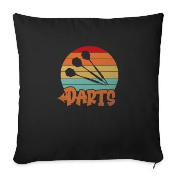 Dart Vintage Retro Darts Chemise Arc-en-ciel - Housse de coussin décorative 45 x 45 cm - noir - Devant