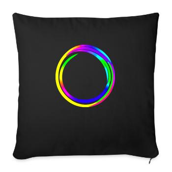 Rainbow dégradé coloré cool rétro tendance Art 4 - Housse de coussin décorative 45 x 45 cm - noir - Devant