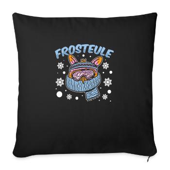 Congélation - FROST OWL - Housse de coussin décorative 45 x 45 cm - noir - Devant