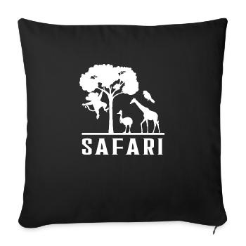 Safari Zoo Animal Safari Zoo - Housse de coussin décorative 45 x 45 cm - noir - Devant