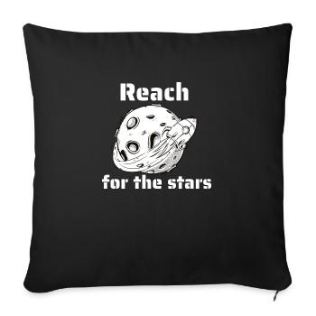 Reach For The Stars Retro Outer Space Designs - Sofa pillowcase 17,3'' x 17,3'' (45 x 45 cm) - black - Front