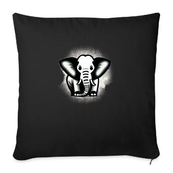 Little Elephant Cartoon Cute Love Adventure 1 - Sofa pillowcase 17,3'' x 17,3'' (45 x 45 cm) - black - Front