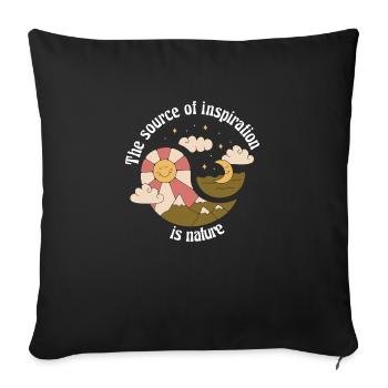 The Source Of Inspiration Is Nature Retro Designs - Sofa pillowcase 17,3'' x 17,3'' (45 x 45 cm) - black - Front