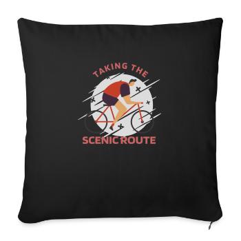 Taking The Scenic Route Retro Biking - Sofa pillowcase 17,3'' x 17,3'' (45 x 45 cm) - black - Front
