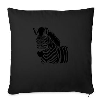 Fun Zebra Cartoon Funny Nature Animal Safari 16 - Sofa pillowcase 17,3'' x 17,3'' (45 x 45 cm) - black - Front