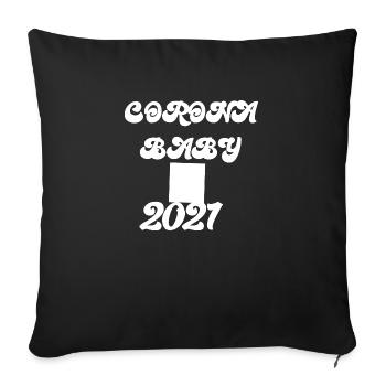 Grossesse Baby shower Babyshower Boy Girl - Housse de coussin décorative 45 x 45 cm - noir - Devant
