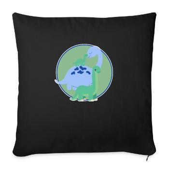 Cute Dinosaur Family - Sofa pillowcase 17,3'' x 17,3'' (45 x 45 cm) - black - Front