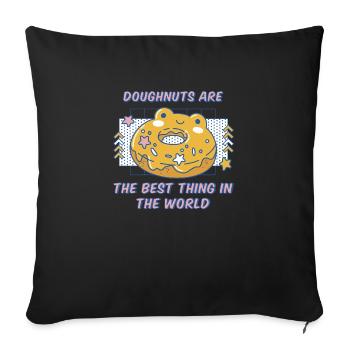 Les beignets sont la meilleure chose au monde drôle - Housse de coussin décorative 45 x 45 cm - noir - Devant