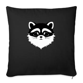 Ratons laveurs Mignon Dessin animé Raton laveur 2 - Housse de coussin décorative 45 x 45 cm - noir - Devant