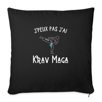 je peux pas j'ai krav maga - Housse de coussin décorative 45 x 45 cm - noir - Devant
