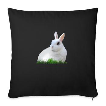 Rabbit Rabbit Easter Easter Animal Fauna - Sofa pillowcase 17,3'' x 17,3'' (45 x 45 cm) - black - Front