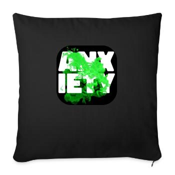 Anxiety gruen - Sofa pillowcase 17,3'' x 17,3'' (45 x 45 cm) - black - Front